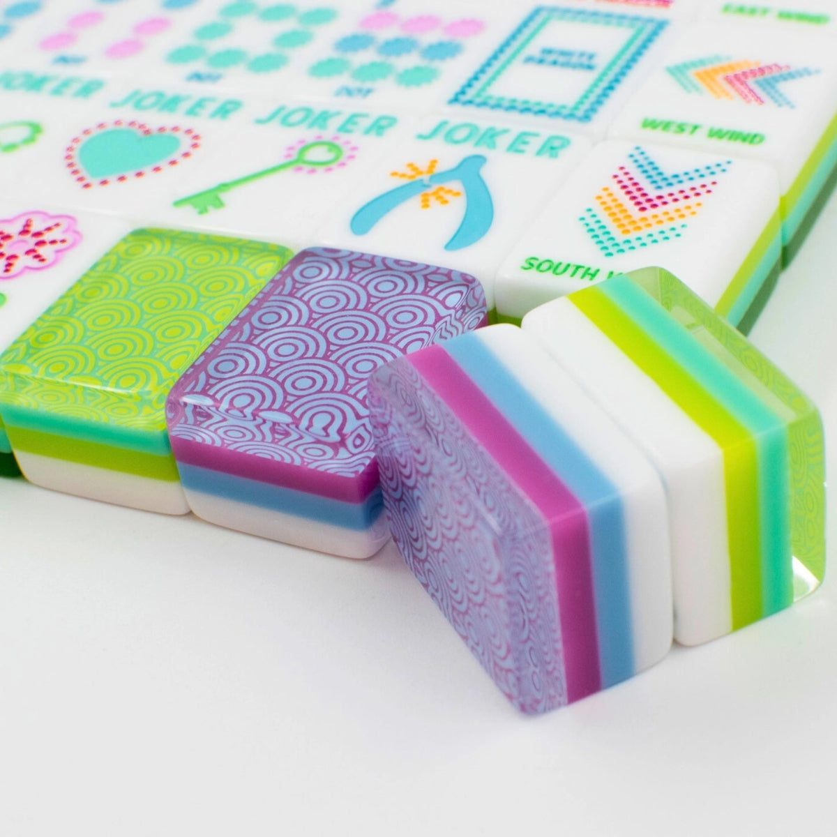 Crystal Confetti Purple Mahjong Tile Set