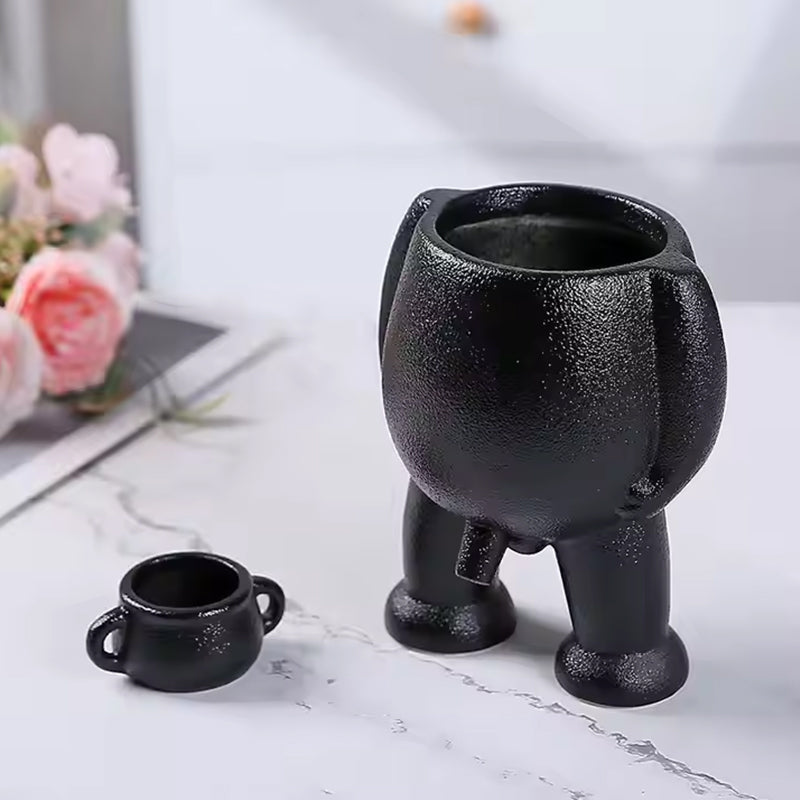 Funny Peeing Man Resin Planter – Novelty Succulent Pot & Gag Gift