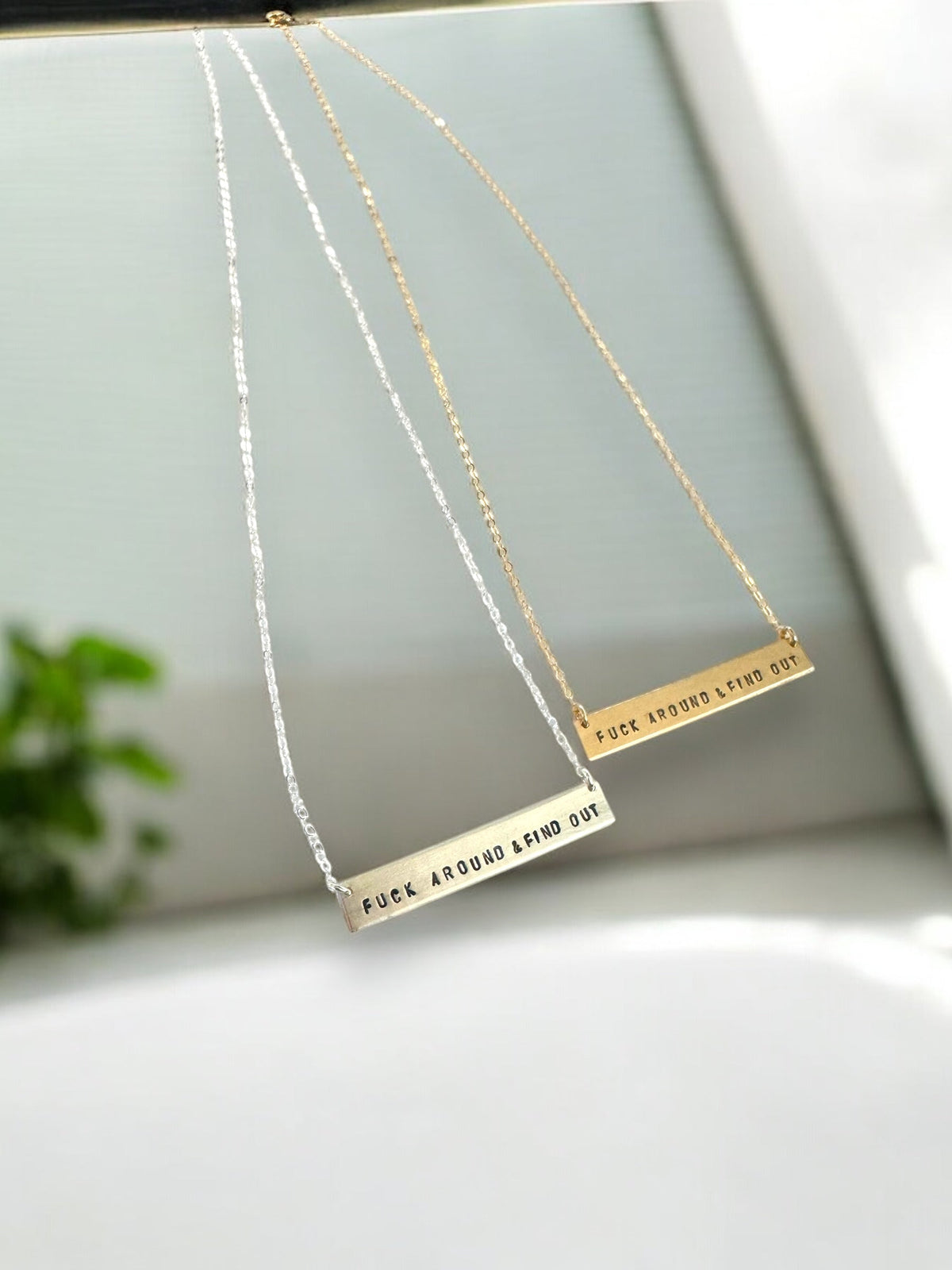 Fuck Around And Find Out Bar Necklace