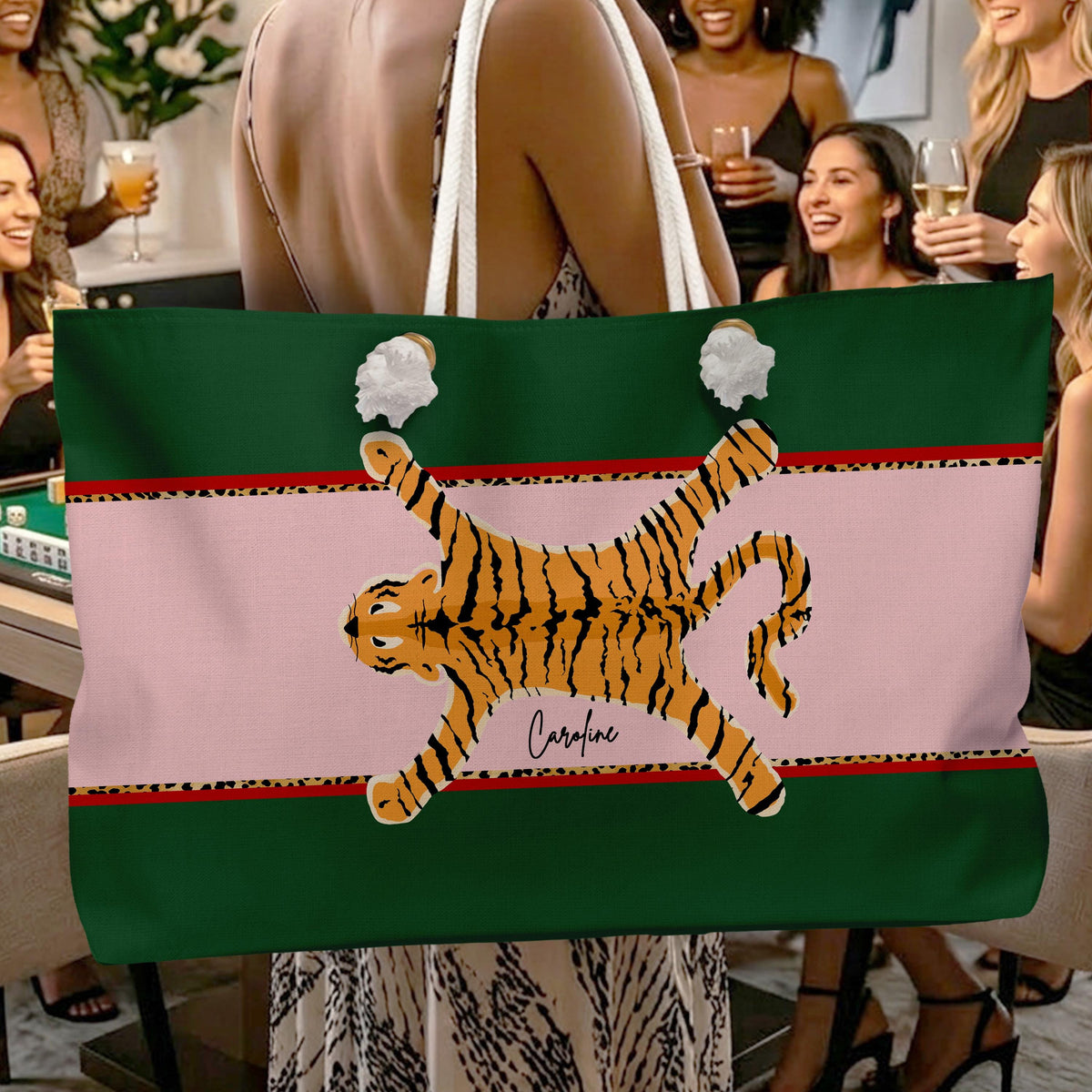 Custom Personalized Mahjong Tote Bag